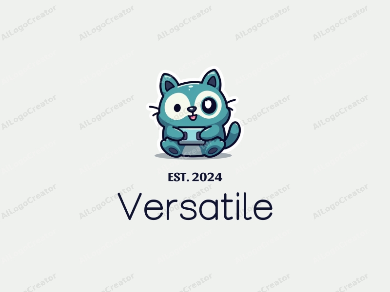 a modern design featuring multifunctional small animals in a playful gaming context, utilizing blue and green colors, combined with a clean and simple background.