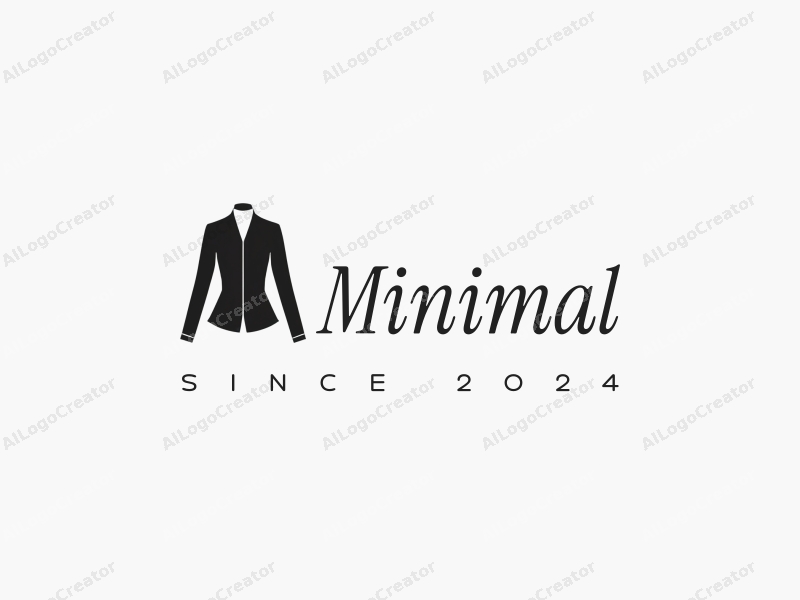 minimalist design features clean lines, a stylized garment silhouette, and a fashion-forward approach combined with a monochromatic background.