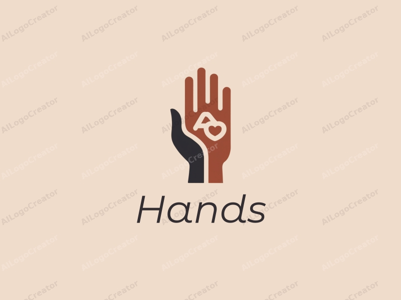 a modern design featuring a stylized hand gripping an abstract representation of freedom and expression, combined with a clean background in skin tone colors.