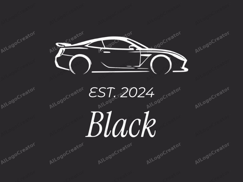 minimalist design features a sleek car silhouette and a stylized key, set against a clean black background representing night.