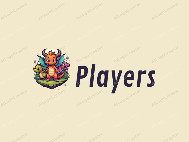 playful design features a vibrant player character, a whimsical sprite, and a stylized dragon, combined with a clean background.