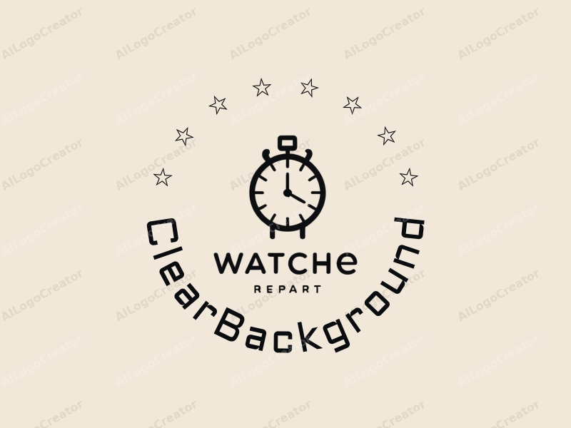 minimalist design features a clear background, a stylized watch silhouette, and elegant typography combined with a transparent color scheme.