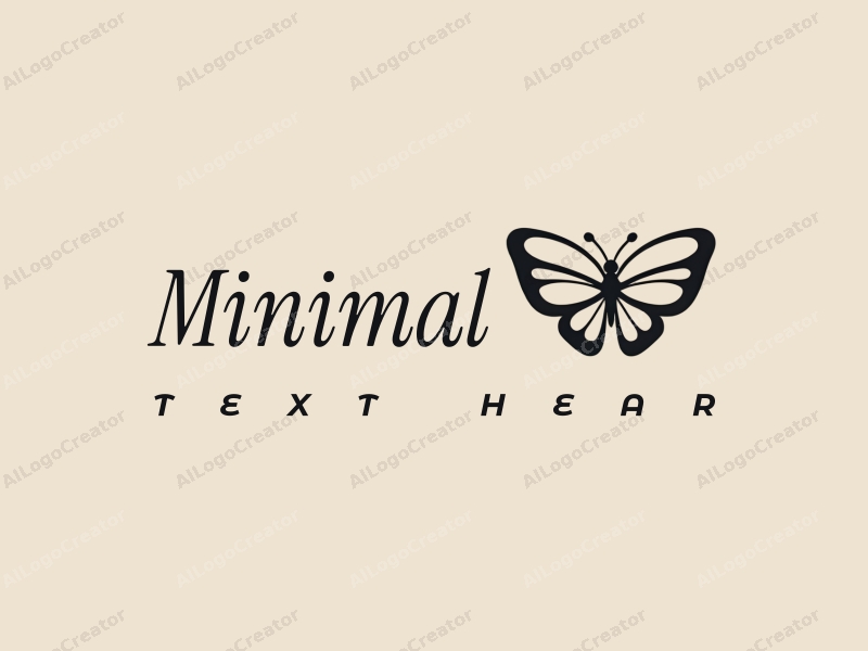 minimalist design features butterfly wings and a stylized brain, combined with a clean background and a tag style approach.