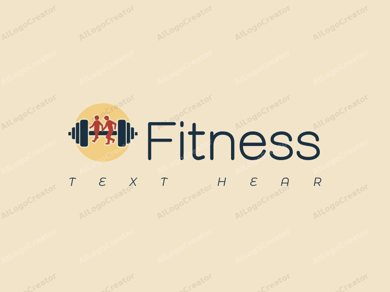 modern design features stylized dumbbells and running figures, combined with a clean background and a harmonious layout.