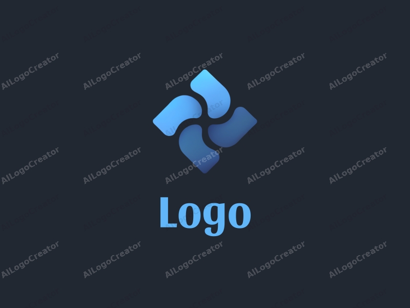 modern design features abstract shapes representing branding and advertising, incorporating elements of mystery, with a clean background in blue and black colors.