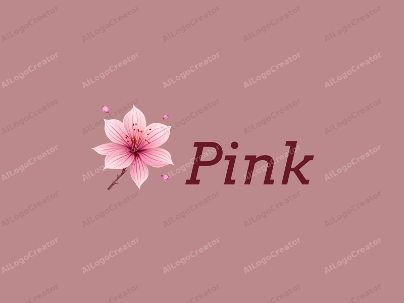 minimalist design features delicate cherry blossoms with soft pink petals and flowing ribbons, combined with a clean background for a fresh and elegant look.