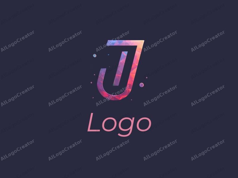 modern design features a stylized letter 'J', abstract gaming elements, and a clean background combined with a harmonious composition.