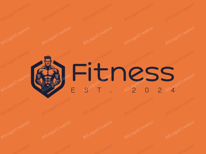 modern design features dynamic fitness and sports elements, a stylized representation of strength and vitality, combined with a clean background.