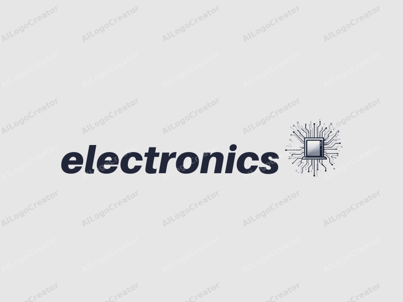 modern design features sleek electronic devices, a stylized computer silhouette, and intricate circuit patterns combined with a clean silver background.