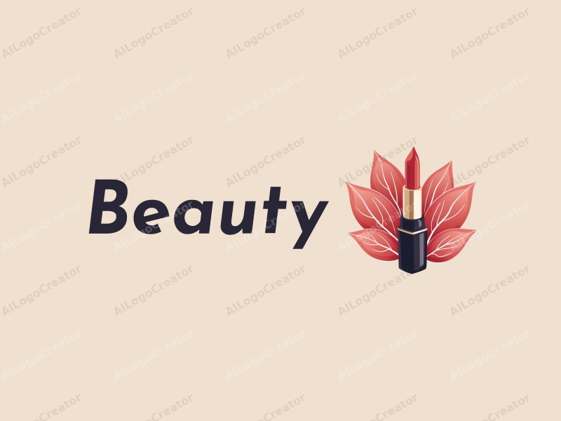 modern design features elegant petals, a stylized lip gloss tube, and a clean background combined with a harmonious composition.