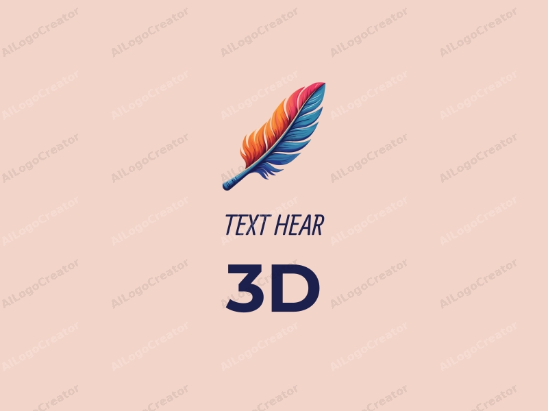 a modern design featuring 3D dynamic elements, incorporating a colorful feather and a stylized racket, combined with a clean background.