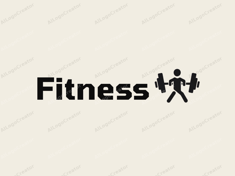 modern design features a stylized dumbbell and a running figure, combined with a clean background and a harmonious composition.