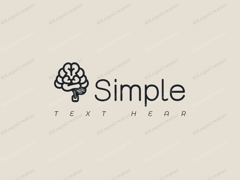 minimalist design features a stylized brain intertwined with a chain, combined with a clean background.