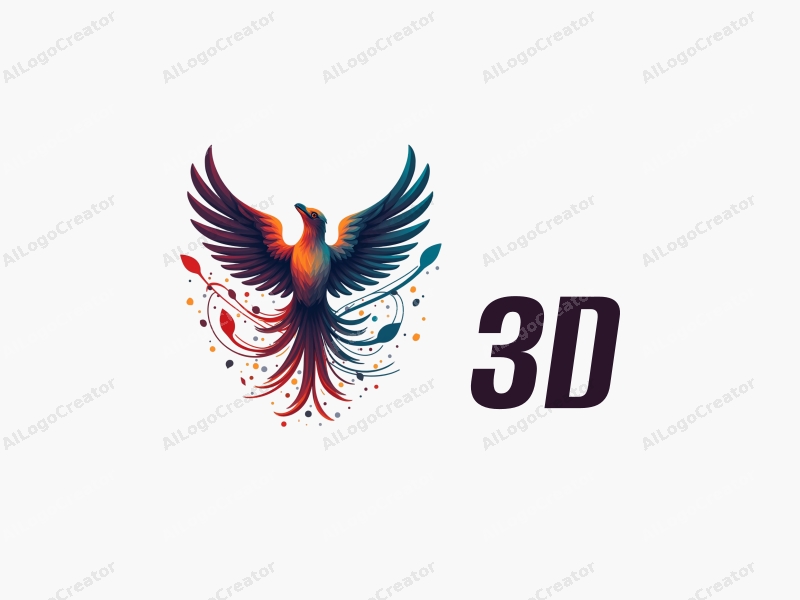 a modern design featuring a 3D falcon in motion, intertwined with dynamic musical notes, using a colorful palette, creating a vibrant and energetic composition.