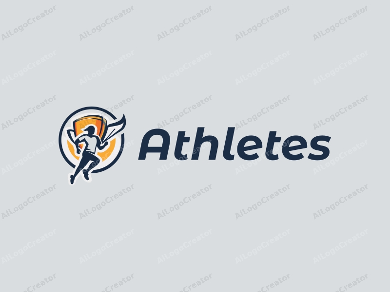 modern design features a dynamic athlete in motion, a stylized trophy, and a clean background combined with a minimalist approach.