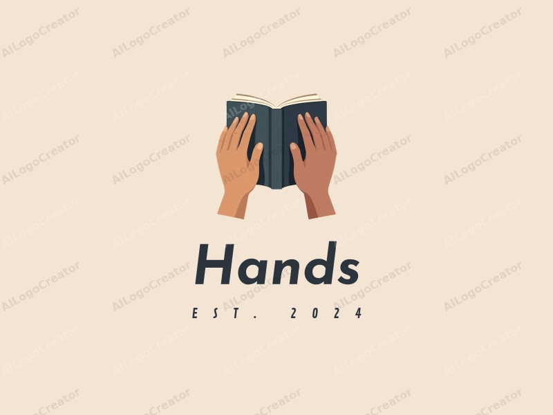 a modern design featuring hands gripping a book and hands holding, with a clean background and a focus on skin tone, emphasizing simplicity and harmony.