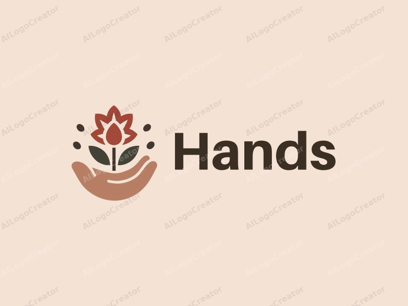 a modern design featuring a hand holding a coil and a flower, using skin tone colors, combined with a clean background.