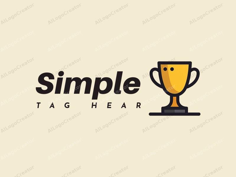 minimalist design features a stylized cup and trophy, combined with a clean background and simple lines.