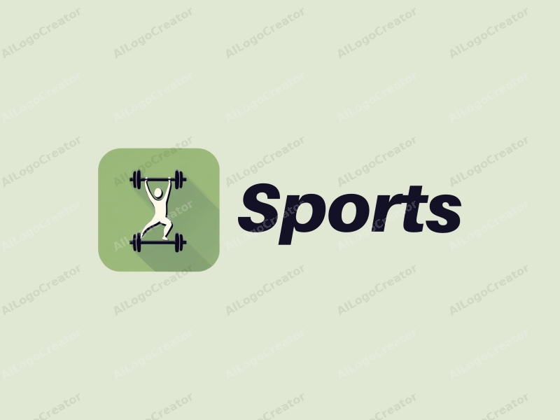 a modern minimalist design featuring a stylized dumbbell and a yoga pose silhouette, combined with a clean green background.