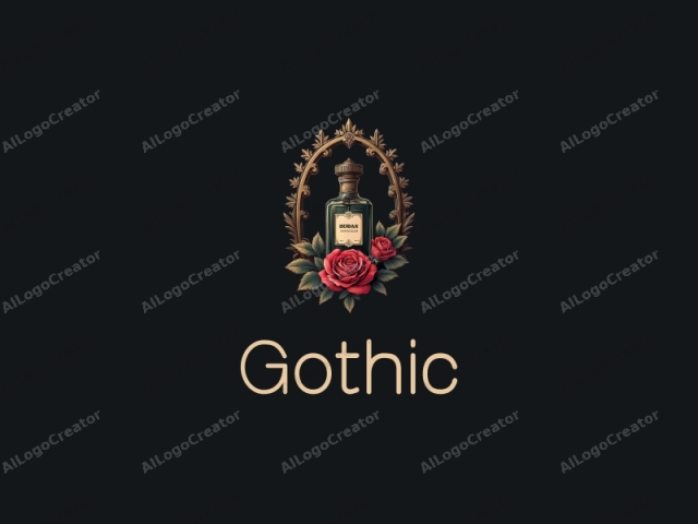 การออกแบบ Gothic มีลักษณะของสถาปัตยกรรม Gothic ที่ซับซ้อน ขวดน้ำหอมแบบสไตไลซ์ และดอกกุหลาบ รวมกับพื้นหลังมืดและสง่างาม