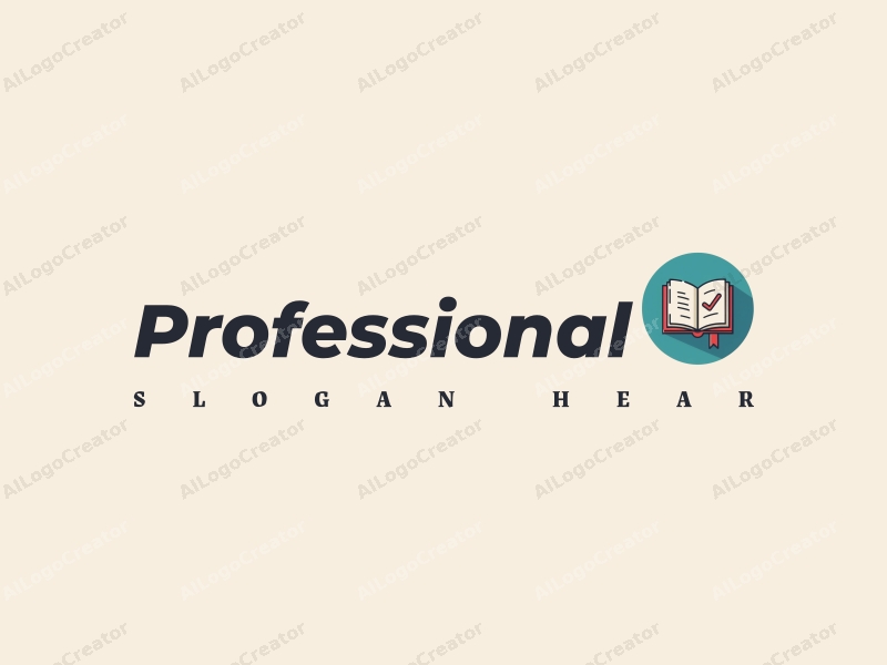 modern design features a stylized book and a badge, incorporating professional and certification elements, combined with a clean background.