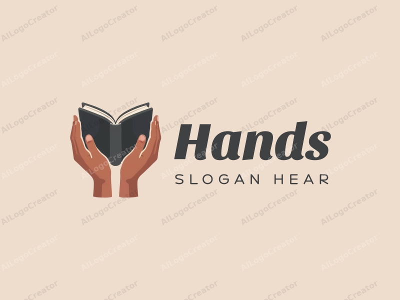 a modern design featuring hands gripping a book and hands holding, with a clean background and a focus on skin tone, emphasizing simplicity and harmony.