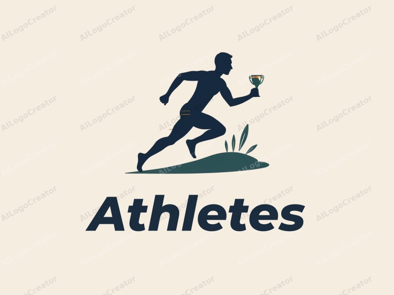 modern design features a dynamic runner silhouette, a stylized trophy, and a clean background combined with a harmonious composition.