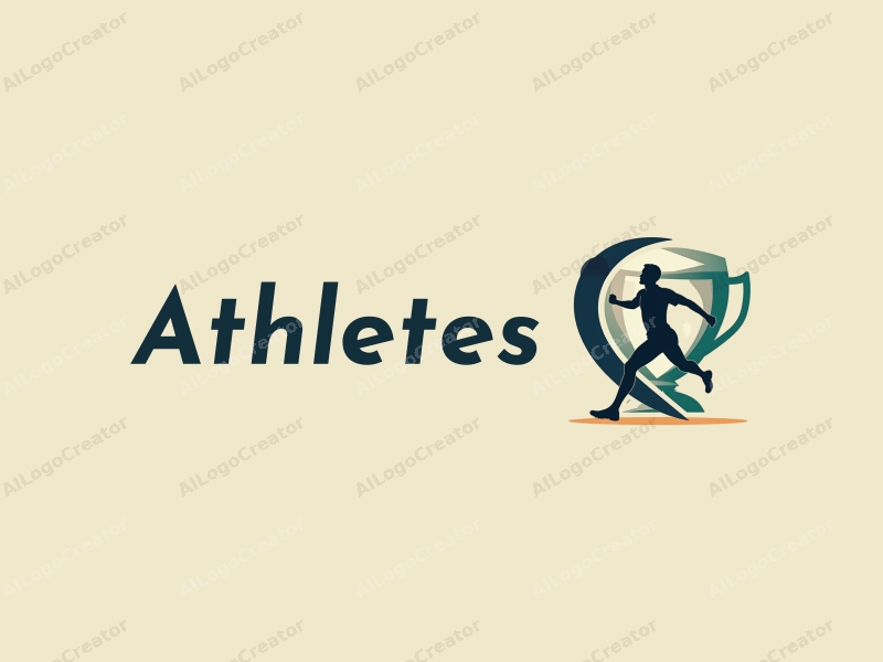 modern design features a dynamic athlete in motion, a stylized player silhouette, and a trophy, combined with a clean background and a harmonious composition.