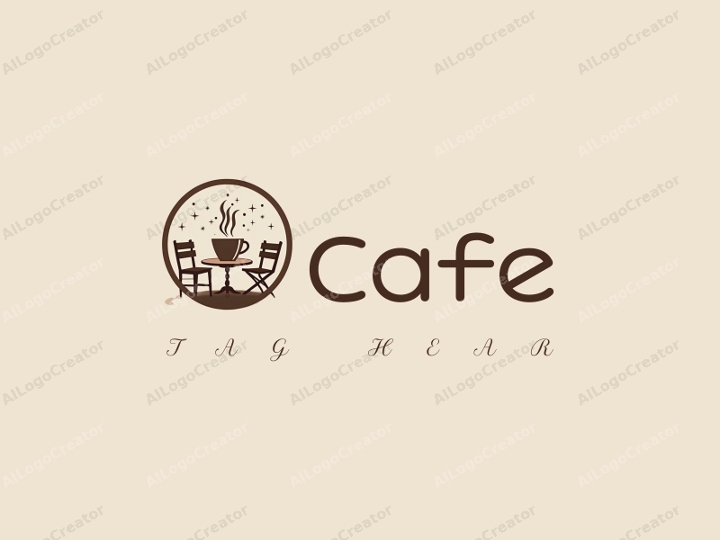 vintage design features a stylized coffee cup, a cozy table and chair setup, and milk elements combined with a clean background.