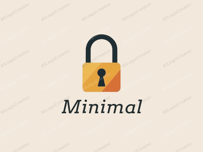 minimalist design features a stylized lock, incorporating geometric shapes and a tag style approach combined with a clean background.