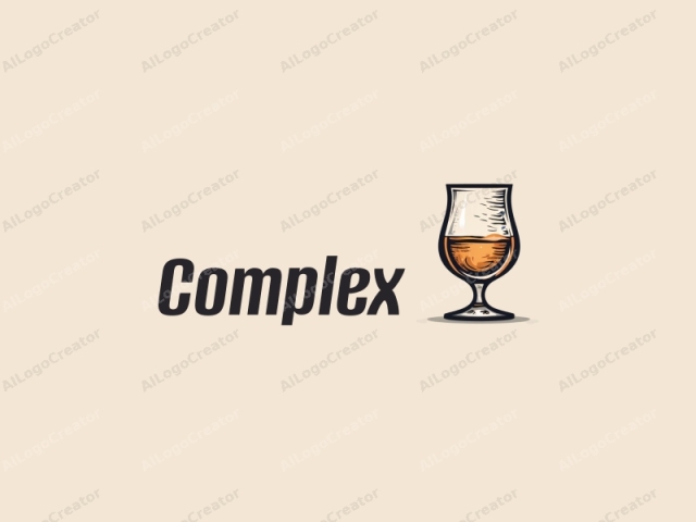 a minimalist design featuring a stylized Glencairn glass with intricate details, combined with whiskey elements, using a clean background and a focus on modern industrial aesthetics.