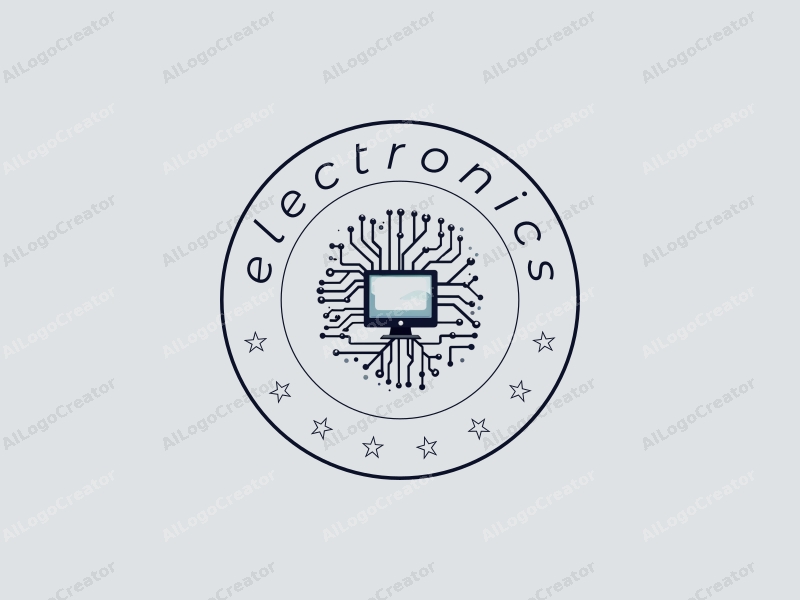 a modern design featuring sleek electronic devices, a stylized computer silhouette, and intricate circuit patterns, combined with a clean silver background.