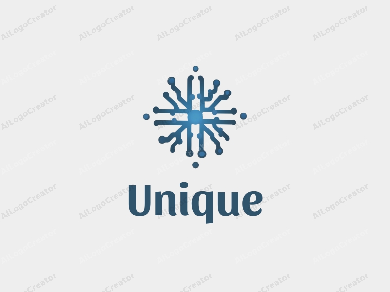 a modern minimalist design featuring unique and innovative circuit patterns, combined with graphic elements in blue and gray colors, set against a clean background.