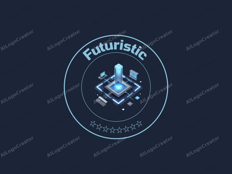 a modern design featuring futuristic elements like smart devices and innovative graphics, combined with a clean background in silver and blue colors.