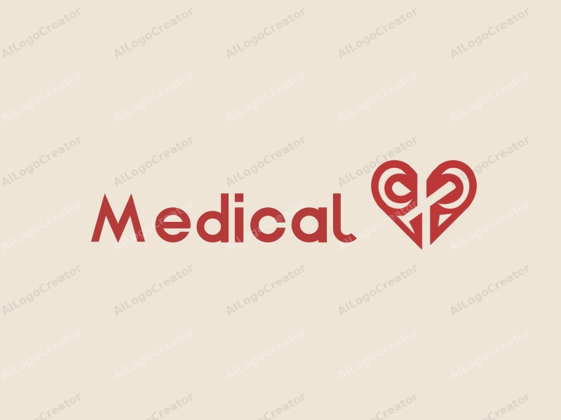 modern design features a stylized heart and a cross symbol, combined with a clean background and a minimalist approach.