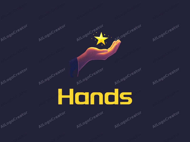 modern design features a stylized hand holding a star, illuminated with soft lights, combined with a clean background.