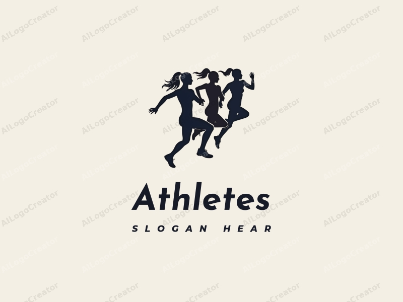 modern design features dynamic silhouettes of male and female athletes in action, emphasizing movement and competition, combined with a clean background.