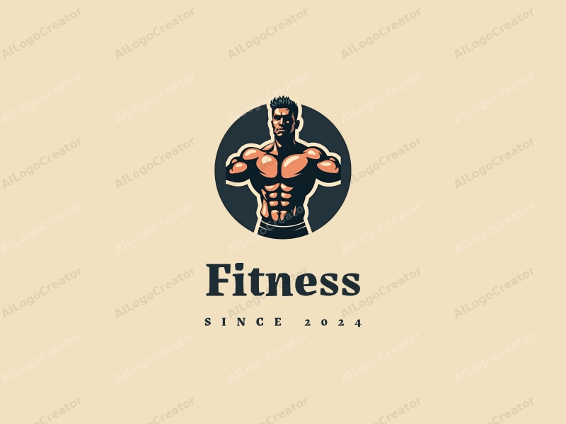 modern design features dynamic fitness and sports elements, a stylized representation of strength and vitality, combined with a clean background.