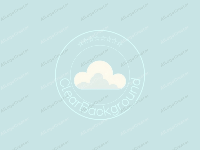 a minimalist design featuring soft, stylized clouds against a clear sky, utilizing a modern approach with transparent colors and a clean background.