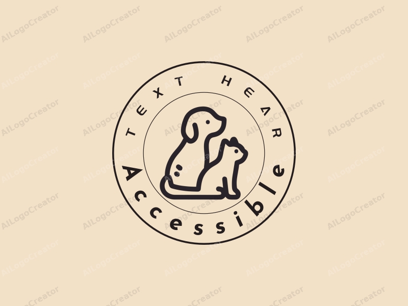 modern design features accessibility elements, a stylized dog and cat, combined with a clean background and a focus on inclusive design.