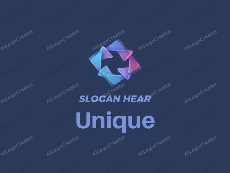 a modern design featuring unique and innovative elements, incorporating rotation and visual aspects, combined with a clean blue background.