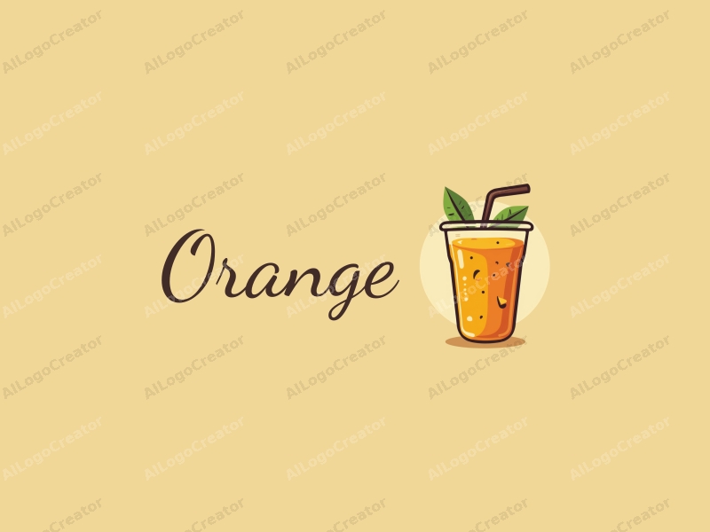 playful design features a vibrant orange, a stylized juice cup, and a cheerful composition combined with a clean background.