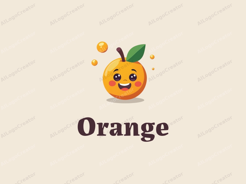 playful design features a vibrant orange, a stylized juice splash, and a smiling face, combined with a clean background.