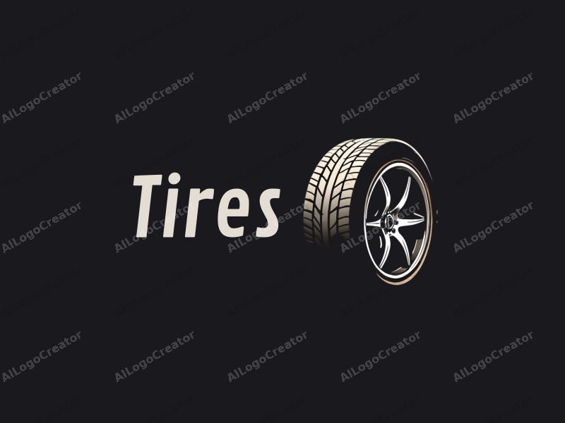 modern design features a stylized tire and car tire silhouette, emphasizing power and motion, combined with a clean black background.