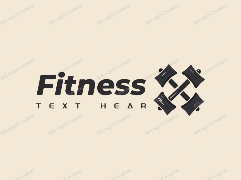 modern design features stylized dumbbells and running figures, combined with a clean background and a harmonious layout.