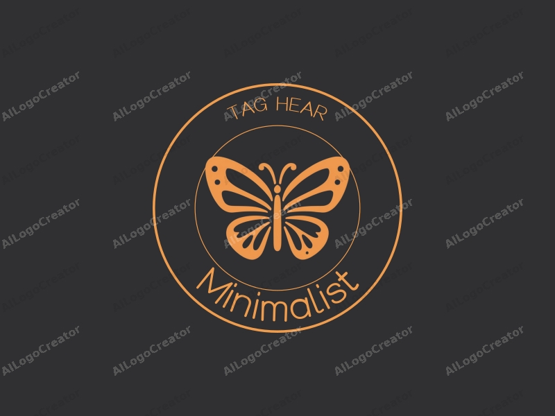 minimalist design features simple lines, a stylized butterfly, and a restaurant theme combined with a clean background.