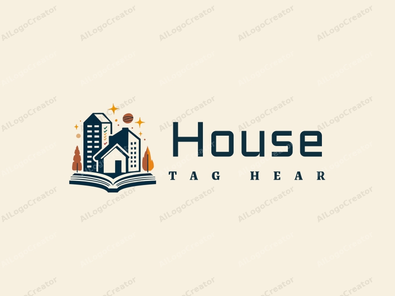 modern design features a stylized house and building, integrated with elements of an exam and book, combined with a clean background.