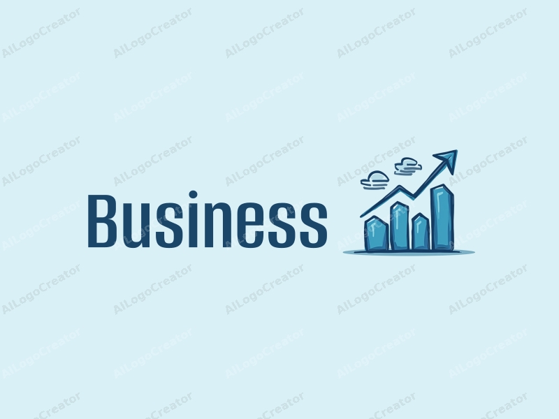 a modern design featuring abstract representations of business and office elements, symbolizing growth and energy, combined with a clean blue background.