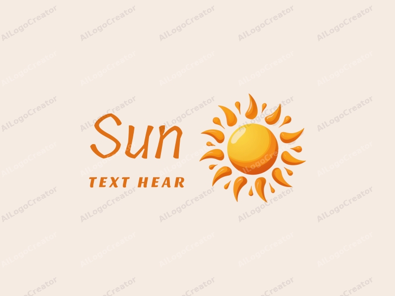 playful design features a stylized sun with rays of light radiating outward, incorporating warm elements that evoke a sense of joy and positivity, combined with a clean background.