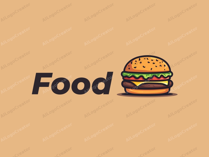 a modern design featuring a vibrant and colorful representation of a pizza and a burger, combined with a clean background and a harmonious layout.